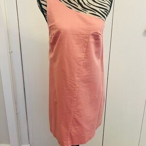 Zara One-Shoulder Coral Dress